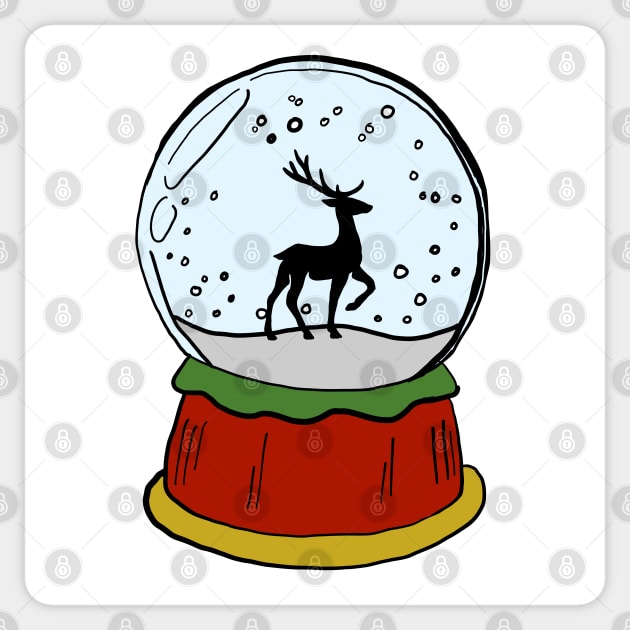 Color reindeer snow globe Sticker by Noamdelf06